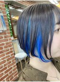 インパクトカラー×モノトーングレー【インナーブルー】