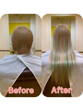 デュオヘアー エクステンションズ 新宿 個性的ハイトーンロングヘアー♪♪♪
