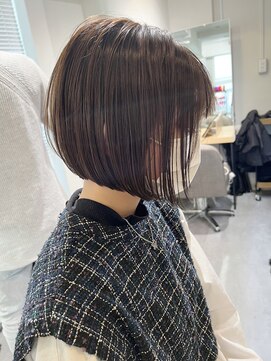 エヌプラス(N+) 黒髪グラデヘアーオリーブグレー小顔に見せるヘアココアベージュ