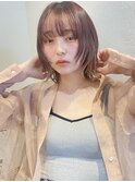 顔まわりレイヤー ウルフ風カット
