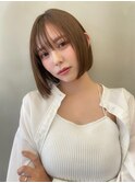 韓国前髪顔周り×切りっぱなしボブ【心斎橋/髪質改善】