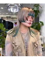 リッチ(RITZY)&nbsp;【RITZY】ウルフカット☆裾カラー☆ターコイズ☆エンドカラー