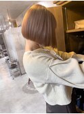 大人可愛い♪ミニボブ ミルクティーベージュ