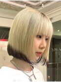 ダブルカラーミルクティーベージュカラーケアブリーチハイトーン