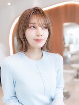 ハバナ 渋谷(HAVANA) 20代30代大人可愛いピンクベージュ丸顔マルチダボブ