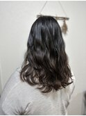 20代30代小顔ゆるふわミディアッシュブラウン