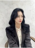 【グレーブラック×韓国くびれヘア】