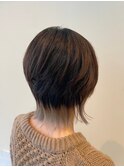 ダブルカラーショートボブインナーカラーハイライトケアブリーチ