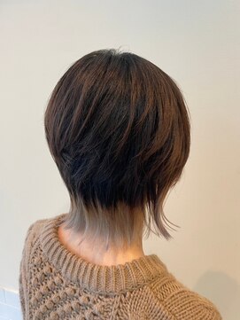 クラップス オル 金沢八景(CLAPS Ore) ダブルカラーショートボブインナーカラーハイライトケアブリーチ