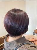 30代40代50代レッドブラウンショートボブ