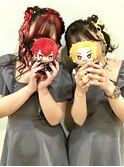 ※リボン販売有り『編みこみカチュ―シャサイドお団子アップ』