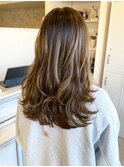 明るめグレージュ×ロンググレージュ