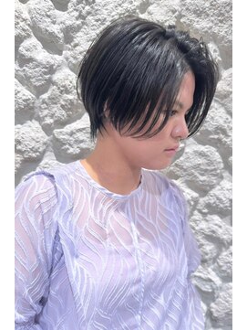 モアナ バイ ヘッドライト 沖縄東崎店(Moana by HEADLIGHT) Moana【東崎】#ハンサムショート#ブルーブラック#小顔ショート