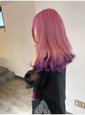 エンドカラーパープル/ペールピンク/デザインカラー/ハイトーン