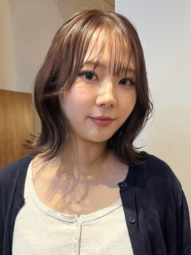 ロティー 天神(loty) レイヤー マロンブラウン 前髪 顔周りカット 透明感 10代20代