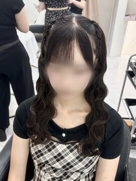 クラン 梅田店(clan) 三つ編みハーフツイン/梅田ヘアセット