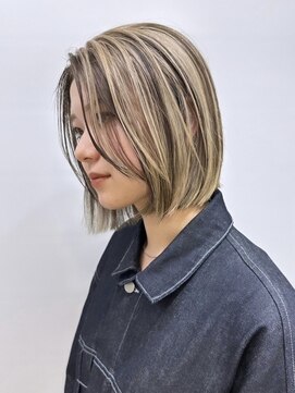 サンクマーケット 渋谷(cinq MARKET) 渋谷タッセルボブ切りっぱなしボブアンブレラカラーブリーチ韓国