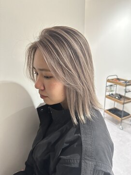ベージュ/シャドウルーツ/ダブルカラー/ブリーチ/ボブ/髪質改善