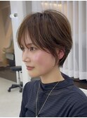 小顔似合わせカットメルティカラーナチュラル大人ショートボブ