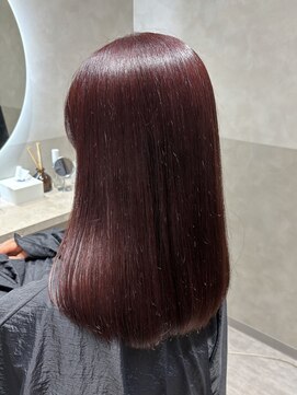 暖色　ブリーチなしワインレッド　　上品艶カラー［kenta］