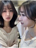顔まわりカット くびれミディアム 【肥田亜沙美】