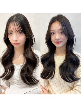 TLUUS 梅田茶屋町店【トゥルーズ】前髪&韓国レイヤー&ボブ&髪質改善【4/4~(予定)】の写真/韓国風レイヤーで今っぽい軽い毛流れを実現☆顔周りの似合わせカットで、憧れの小顔魅せと抜け感を演出♪