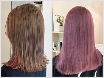 ヘアメイク ルエル(Hair Make Ruelle)の写真/透明感のある仕上がりで可愛さに感動！カラーの発色はもちろん、色持ち・艶感もUP★