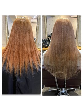 ルフレ 新宿本店2nd(Reflet) ダブルカラー/プルエクステ80/髪質改善/カット