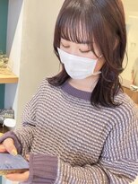 ラミエ バイ メルト 吉祥寺(lamie by melt)&nbsp;*滝田*小顔前髪 顔まわり ミディアム 外ハネ ピンクブラウン