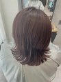 マキシ(MAXI) 切りっぱなしボブピンクブラウン★襟足だけ19ミリで巻いてます