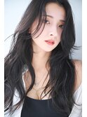 大人小顔ロングレイヤー韓国ヘア