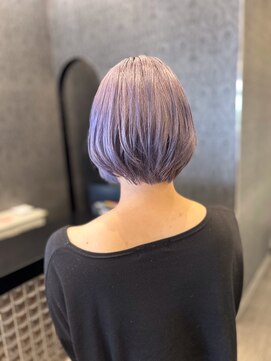 ミック ヘアアンドメイクアップ 直江津店(miq Hair&Make up) サイド刈り上げボブ×透明感パープル