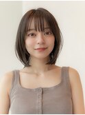 韓国ボブ顔まわりレイヤーシアカラー似合わせカット小顔