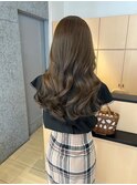 ゆるふわロングベージュカラーブリーチしない透明感カラー