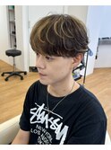 シースルーマッシュ ニュアンス ナチュラル メンズ ショート