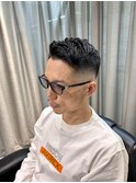 メンズカットアップバング束感ショートビジカジスキンフェード