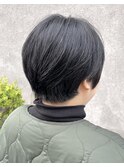 黒髪マッシュショート　多毛さん　ストレートパーマ