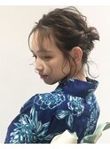 浴衣お団子ヘアアレンジ