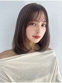 ミルクティーベージュ/ワンカールミディ/20代、30代、40代