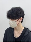 センターパートツイストパーマツイストフェザーパーマ刈り上げ
