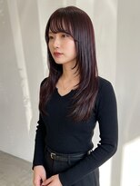フープヘアー(HOOP.HAIR)&nbsp;レイヤーカット×チェリーレッド