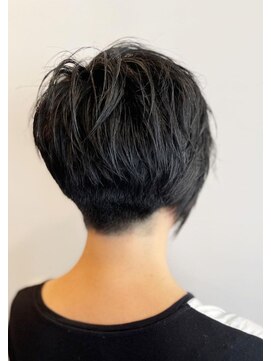 ピュアソウル(Pure Soul) ニューヨークドライカット★人気の黒髪前下がり刈り上げボブ