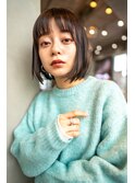 大人かわいい前髪セシルカットココアブラウンフリンジウェーブ