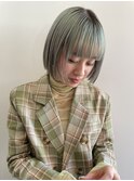 【表参道sheta】　ミニボブ　ペールグリーンカラー