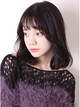 ヨファ ヘアー 芦屋店(YOFA hair) 似合わせカット前髪パーマ黒髪セミディ1103