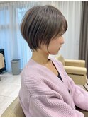 前髪あり耳掛け丸みくびれショートボブ20代30代40代50代（蘭）