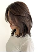 ハイライト白髪ぼかしダブルカラーインナーカラーショートボブ