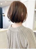 福山市美容室Caary20代30代40代ふんわり丸みボブ艶カラー