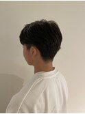 センターパート×毛流れパーマ