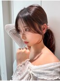 イメチェン外ハネボブ美髪ワイドバングミディアム縮毛矯正韓国
